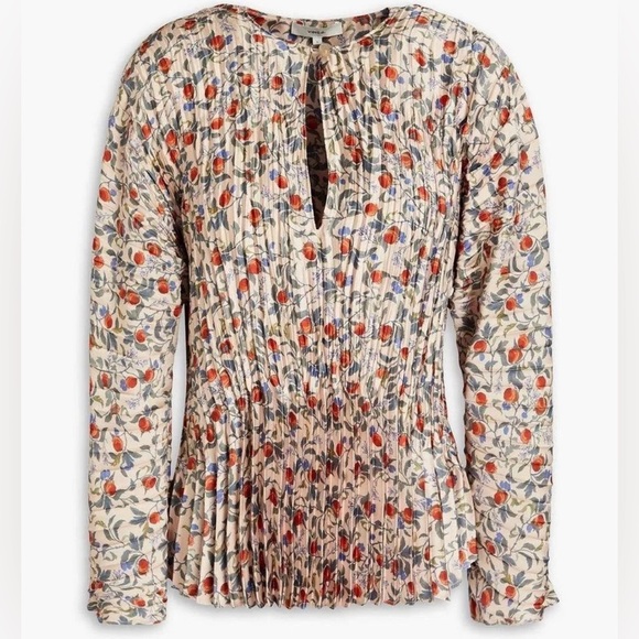 Vince Pomegranate Pleated Blouse - Picture 8 of 9